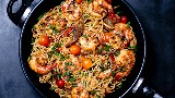 Noodles with shrimps